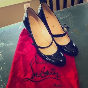 Christian Louboutin Wallis Mary Jane Black Leather